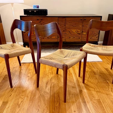 Set of 3 Niels Moller Model 71 Teak Chairs 1960s 31.1