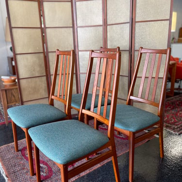Danish Teak Ladder Back Dining Chairs