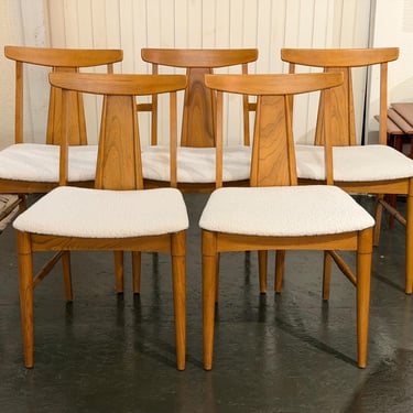 Set of 5 Mid-Century Dining Chairs by Dixie for their Sunglow Line, C. 1960s - *Please ask for a shipping quote before you buy. 