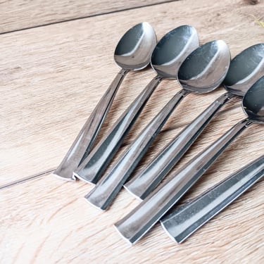 6 FOREVER All- American by Oneida Stainless Teaspoons / Vintage Flatware/ MCM Japandi Scandi/ Discontinued Replacement 