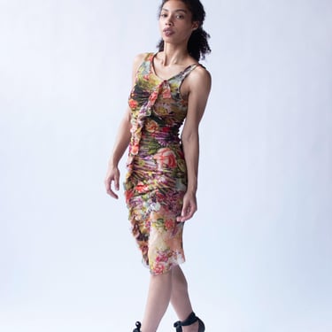 Floral Print Mesh Dress | Jean Paul Gaultier 