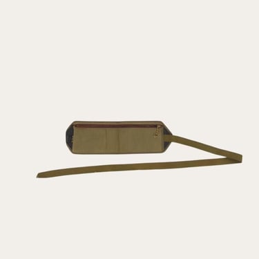 Vintage 1940s Military Utility Pouch • Metal Zipper Pull • Plastic-Lined 