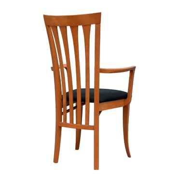 Pair of Scandinavian Modern Accent Arm Chairs w. Tall Elegant Back