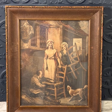 Old Chairs to Mend Print Framed