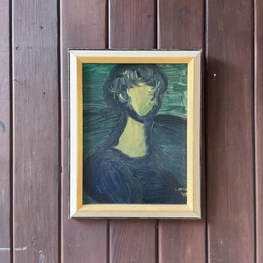 1960s Mona Lisa Study Painting Deconstructed Acrylic or Oil Framed Vintage Mid-Century Modernist 