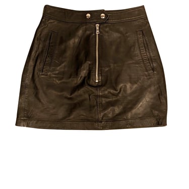 Marissa Webb - Olive Lamb Leather Mini Skirt Sz 2