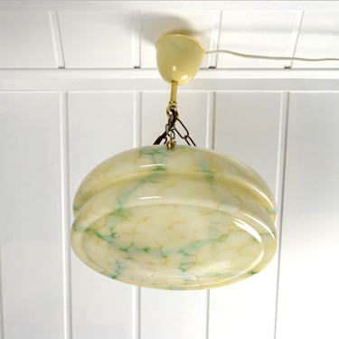 Ceiling lamp Art Deco glass beige marbled 20s 30s lamp light country house vintage ceiling light brocante design bubble marble 