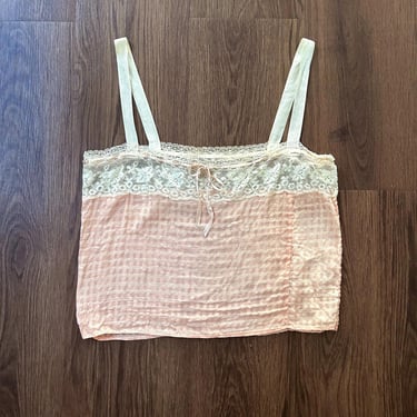Antique pink camisole . 1910s 1920s lingerie top . size xs to small 