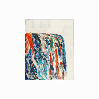 1979 William Sylvester Gamble Oil Painting on Paper Abstract Expressionist Mid Century Vintage Brushstroke 