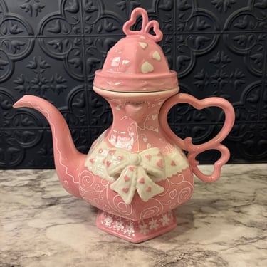 Pink Teapot with Heart Handle