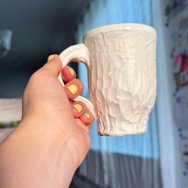 Contemporary Sculptural Mug | Feminine & Strong Flow | Zen Vibe Porcelain Mug | Handbuild Drinkware 