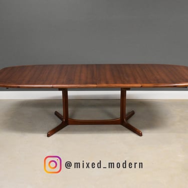 Refinished Danish Modern Teak 104” Dining Table by Dyrlund 