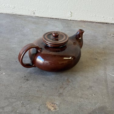 Danish Knabstrup Keramik Teapot – Vintsge Mid-Century Scandinavian Modern Brown Glazed Ceramic 