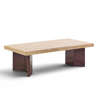 Paul Frankl for Johnson Furniture Mid Century Mahogany and Cork Coffee Table - mcm 