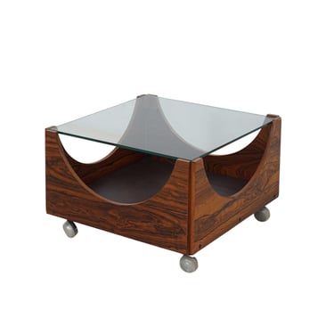 Danish Rosewood & Glass Coffee Table 