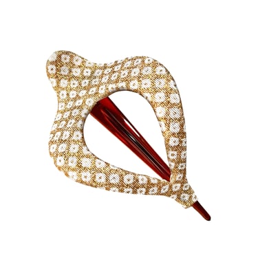 Gold Hair clip, gold shibori pattern, Thick hair clip, gold hair accessory, Japanese hair clip, Hair claw, Satomi Clip, Geometric pattern 