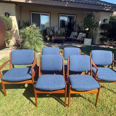 Rare Vintage Danish Teak Model 203 Dining Chairs by Arne Vodder for France & Daverkosen Set of 6 