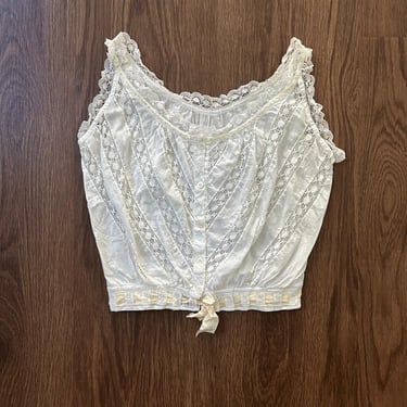 Antique corset cover . antique lingerie top . size xxs to xs 