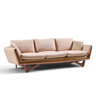Adrian Pearsall Style Mid Century Walnut Gondola Sofa - mcm 