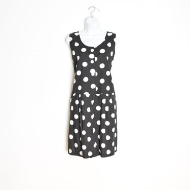 vintage 80s romper black white polka dot print playsuit outfit L 