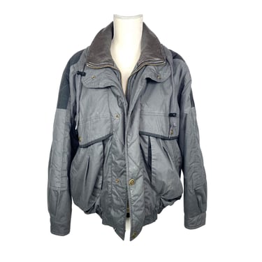 Vintage Bomber Jacket Leather Collar Winter Coat 