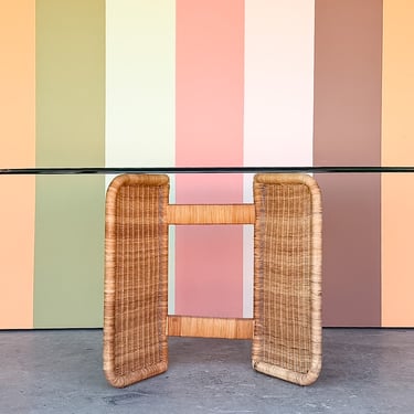 Woven Rattan Dining Table