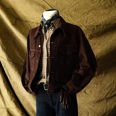 Vintage 1970s Lee Brown Trucker Jacket USA Union Label 