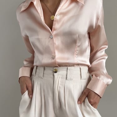 Vintage Carnation Silk Blouse
