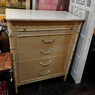 Thomasville faux bamboo tall chest. 36” x 19.25” x 45.5” 