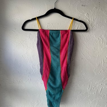 90s Vintage ‘Yves Saint Laurent’ Knit Bathing Suit / Small 