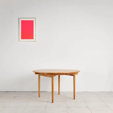 Round Extendable Dining Table in Solid Oak by Hans J. Wegner, Danish Mid Century Design, 1970s 
