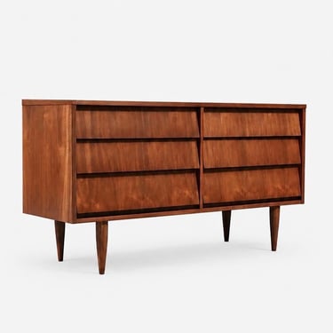 Mid-Century Modern Louvered Drawer Walnut Dresser, c.1960’s 