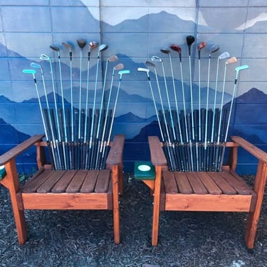 Set of 2 - Repurposed Golf Club Chairs 