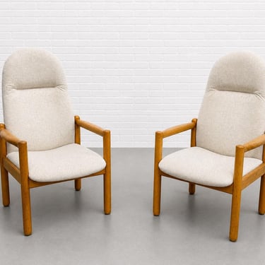 Pair of Oak Mid Century Modern Lounge Chairs | Danish MCM Armchairs, c. 1960’s 