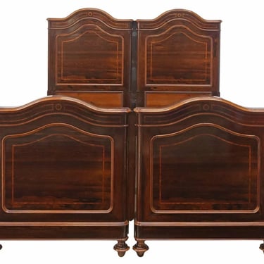 Bed, Double, Frames, Italian Inlaid Rosewood, Double Bed, Early 1900s, 20th C.!