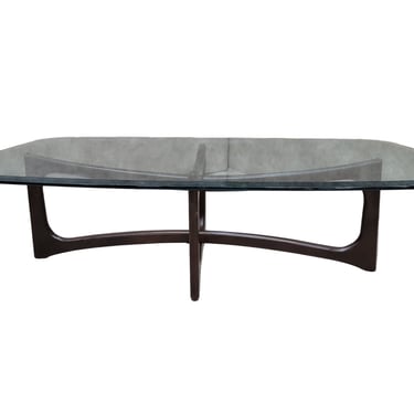 Mid Century Modern Adrian Pearsall Style Bowtie with Rectangular Glass Top Coffee Table