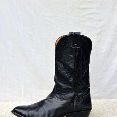 Vintage Nocona Black Leather Cowboy Boots Men’s 11.5 D USA Made Western Ranch Boots 