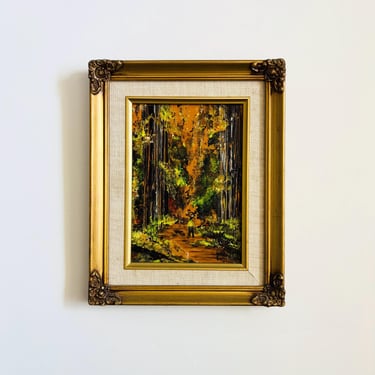 Vintage Forest Oil Painting by Patricia Burke 
