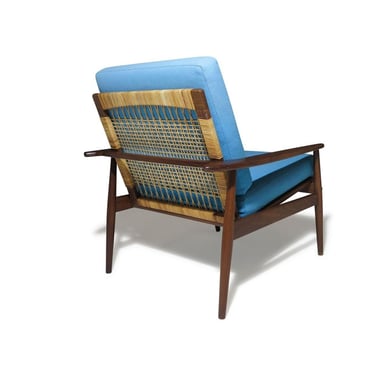 Hans Olsen for Juul Kristensen Mid-century Danish Lounge Chair with Cane Back