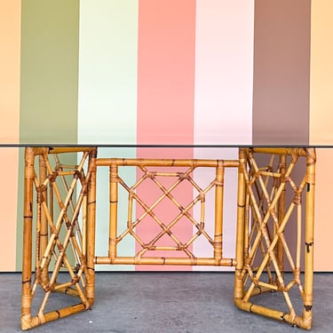 Fretwork Rattan Dining Table