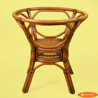 Round Rattan Coastal Dining Table Base