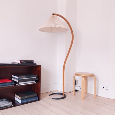 CAPRANI floor lamp wood Sculptural floor lamp Danish vintage Mid century light bentwood floor lamp, Scandinavian floor light birchwood lamp 