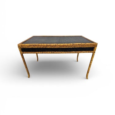 Vintage Scorched Bamboo Writing Desk 