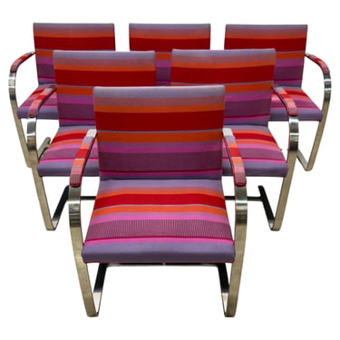 Mies Van Der Rohe Brno Dining Arm Chairs for Treitel Gratz - Set of Six