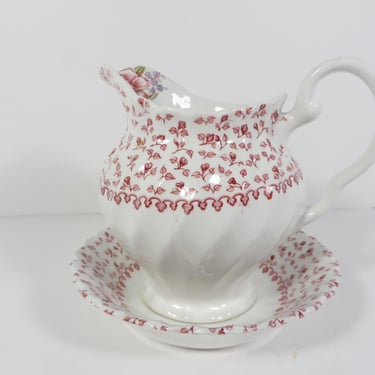 Vintage Johnson Brothers Rose Bouquet Cream Pitcher -  Pink Rose Bouquet Johnson Brothers Creamer and Bowl 