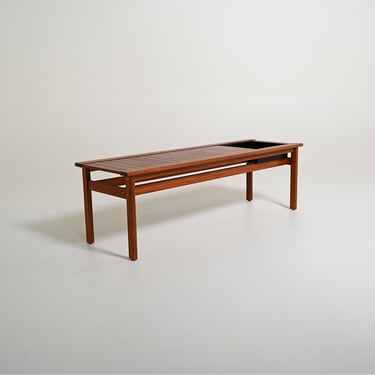 Vintage Swedish Teak Bench by Åvérskogs Industrier, 1965 Scandinavian Plant Stand Bench, Mid Century Teak Furniture, Planter 