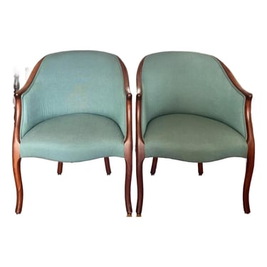 Georgian Style Mahogany Tub Chairs - A Pair 