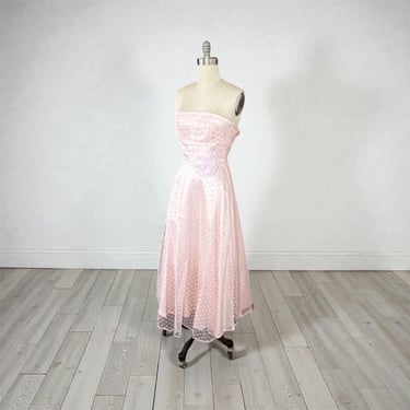 Vintage Pink lace dress: strapless, prom, party dress, Scott McClintock, 80’s 90’s dress, pretty in pink 