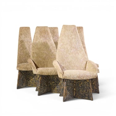 Adrian Pearsall for Craft Associates Mid Century Brutalist Dining Chairs - Set of 6 - mcm 