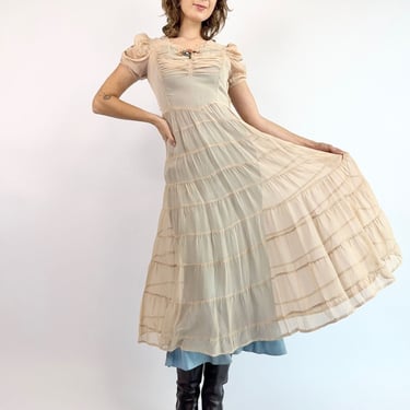 1930s Amoureux De Toi Chiffon Dress